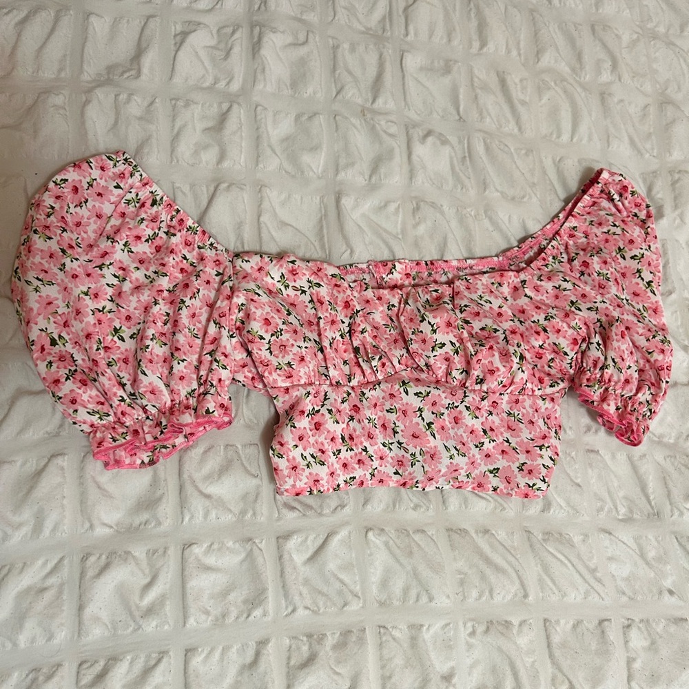 Floral Pink Off-Shoulder Top